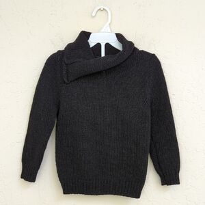 Afton Street Boys Black Shawl Neckline Long Sleeve Knit Sweater Size 4T